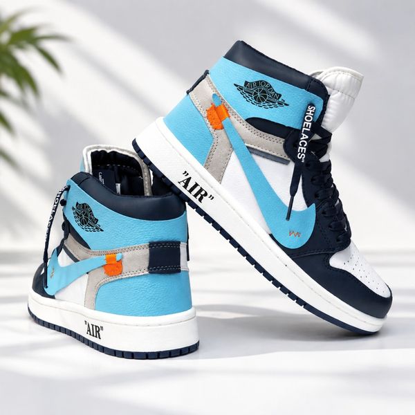 کتانی ساقدار نایک جردن وان آف وایت آبی Nike Jordan Off White