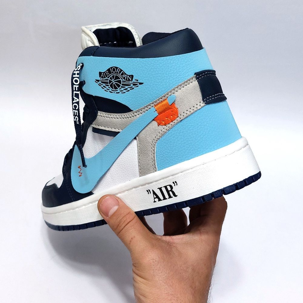 قیمت ارزان کتانی ساقدار نایک جردن وان آف وایت آبی Nike Jordan Off White