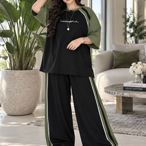 ست اسپرت تیشرت شلوار گلکسی پنبه تن خور زیبا لطیف نرم