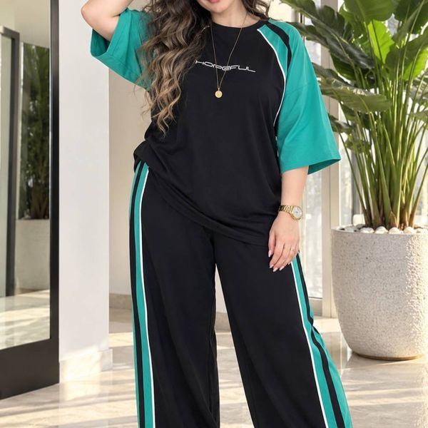 ست اسپرت تیشرت شلوار گلکسی پنبه تن خور زیبا لطیف نرم