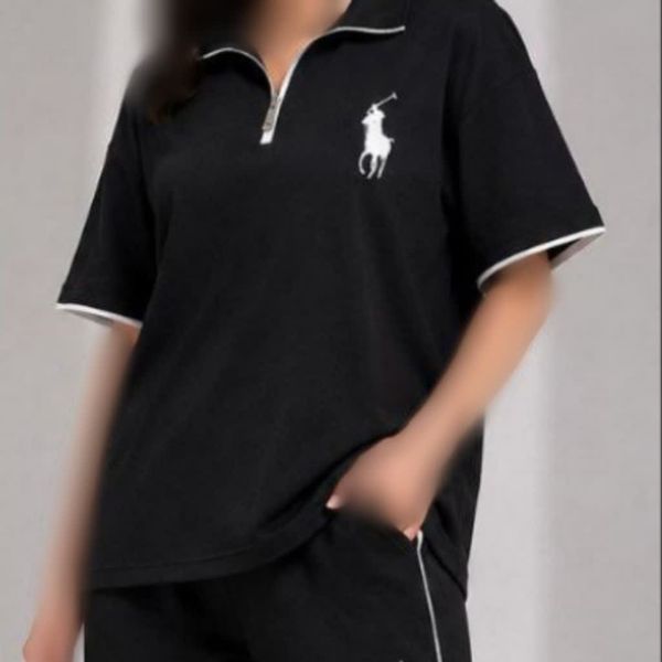 پلوشرت و شلوار بغل مغزی نیم زیپ polo
