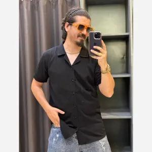 خرید اینترنتی قیمت پیراهن مردانه مراکشی آستین پاکتی پارچه بیسکوییتی گرم بالا سایزبندی L تا 3XL