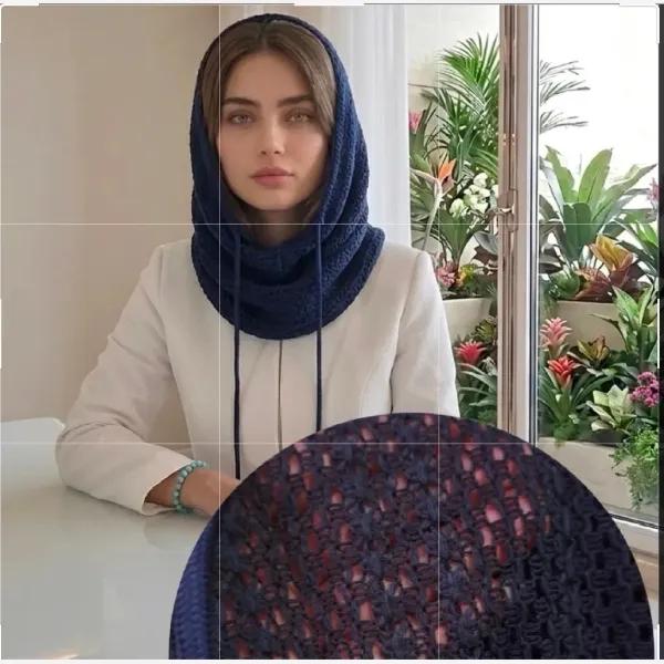 شال رینگی پاییزی بند دار مشکی سرمه ای قهوه ای سایز 50 در 80 سانتیمتر