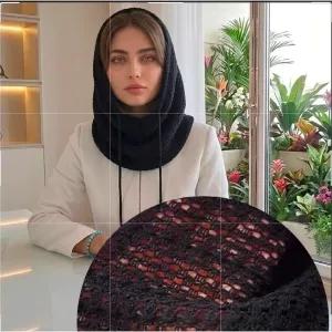 شال رینگی پاییزی بند دار مشکی سرمه ای قهوه ای سایز 50 در 80 سانتیمتر
