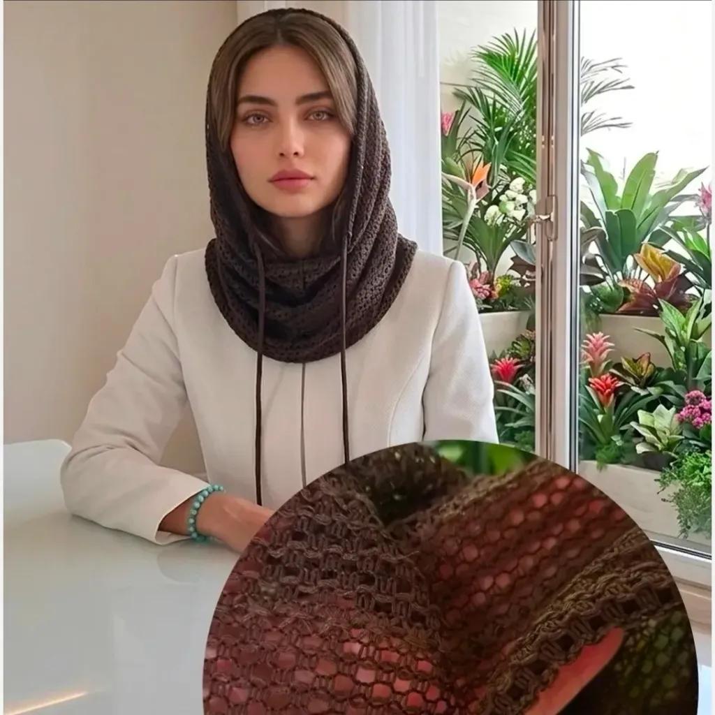خرید اینترنتی قیمت شال رینگی پاییزی بند دار مشکی سرمه ای قهوه ای سایز 50 در 80 سانتیمتر