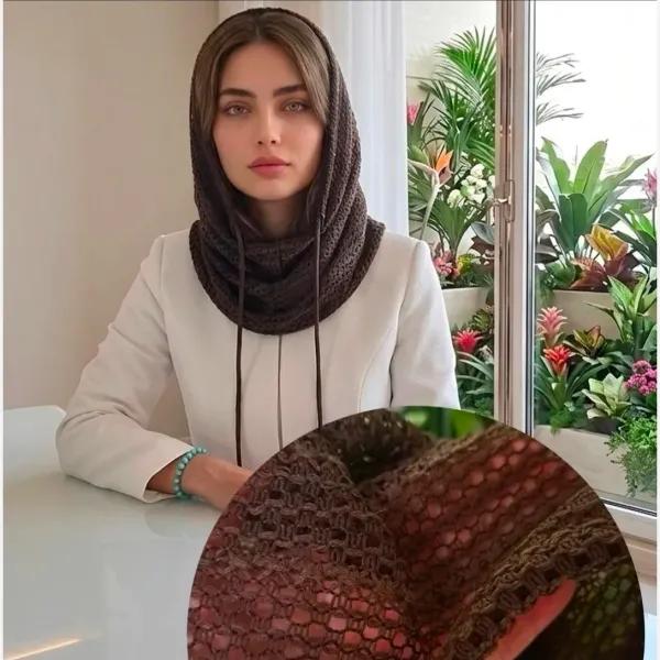 شال رینگی پاییزی بند دار مشکی سرمه ای قهوه ای سایز 50 در 80 سانتیمتر