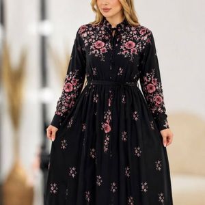 پیراهن یقه بندی رز