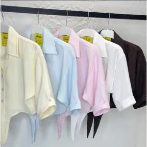 شومیز کراپ گره ای دخترانه لینن ترک
