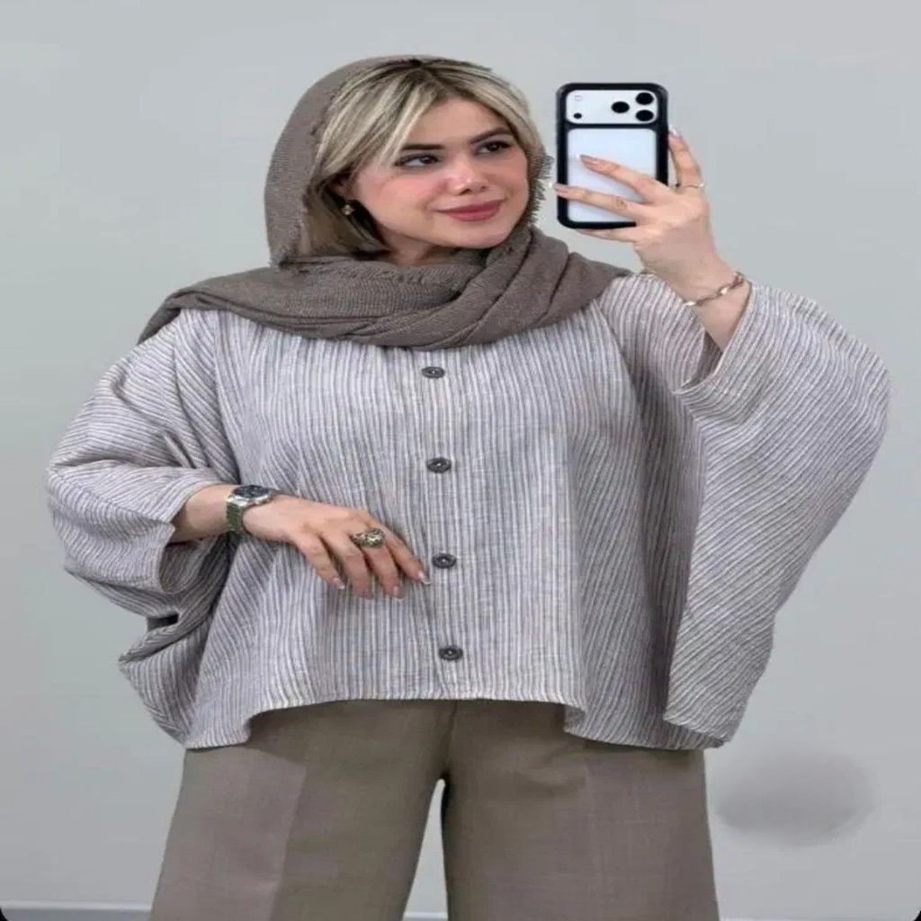 خرید اینترنتی قیمت شومیز استین کیمونو  کد 1066