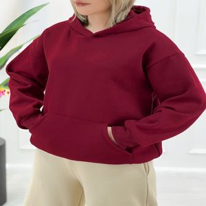 خرید اینترنتی قیمت هودی ساده دورس زنانه تو کرکی کلاهدار