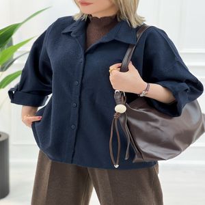 خرید اینترنتی قیمت شکت زنانه المیرا رنگ سرمه‌ای قابل ست با شلوار جین