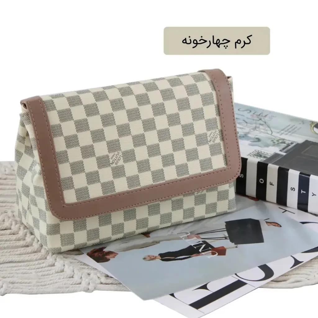 خرید اینترنتی قیمت کیف پاسپورتی چرم مصنوعی زنانه روزمره ابعاد 28 در 18 در 10 سانتیمتر