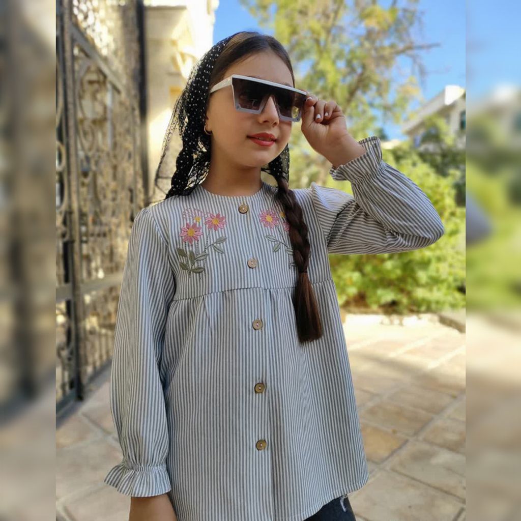 خرید اینترنتی قیمت شومیز دخترانه راه راه