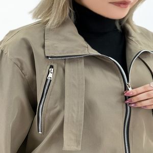 خرید اینترنتی قیمت کت کتان کوتاه زنانه دلارام رنگ کرم تیره
