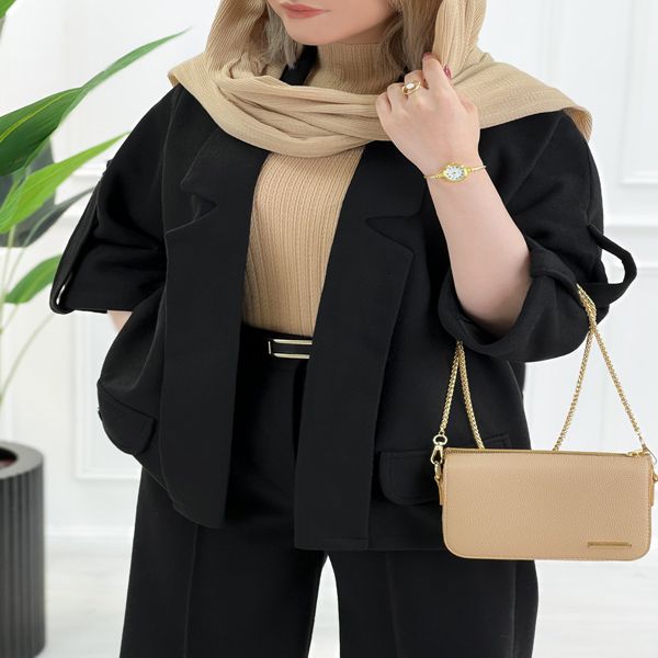 کت زنانه ژیکان مشکی پلار آستردار