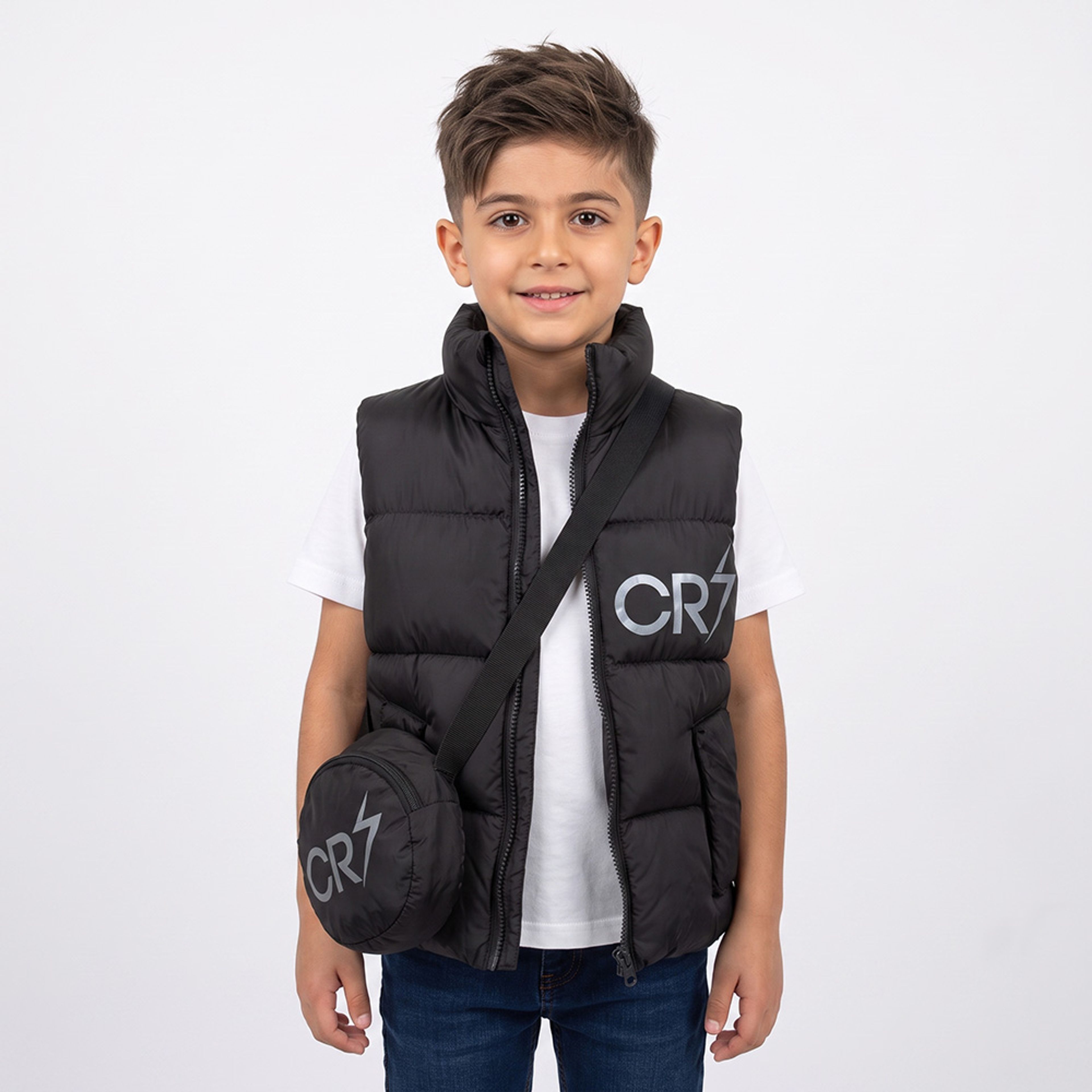 خرید اینترنتی قیمت پافر کیفدار پسرانه CR7 مشکی کد 11908