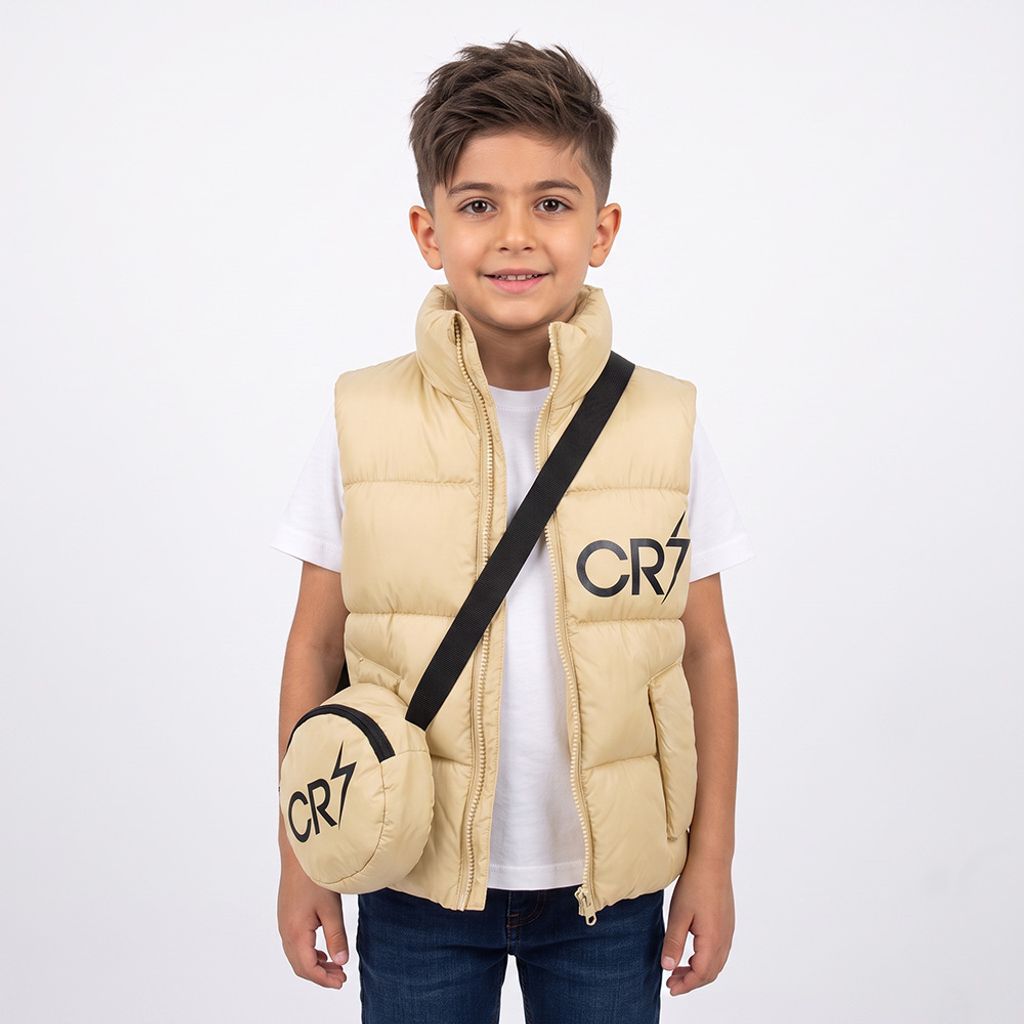 خرید اینترنتی قیمت پافر کیفدار پسرانه CR7 کرم کد 11908