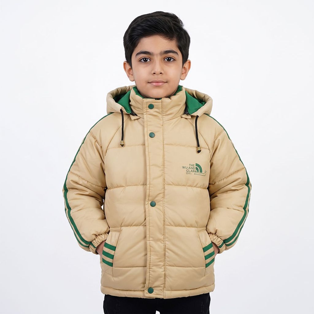 خرید اینترنتی قیمت کاپشن پسرانه THE WU کرم کد 11898