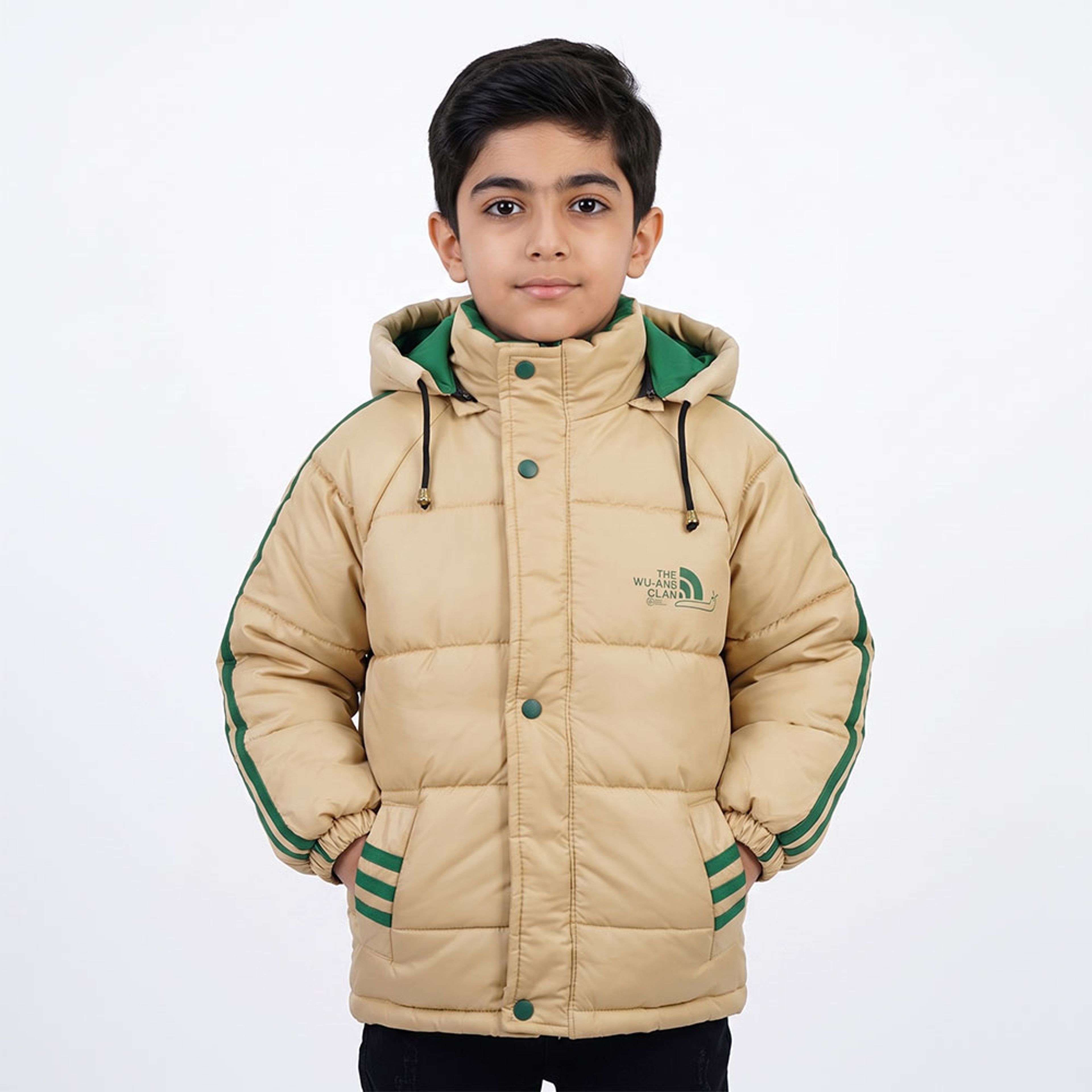 خرید اینترنتی قیمت کاپشن پسرانه THE WU کرم کد 11898