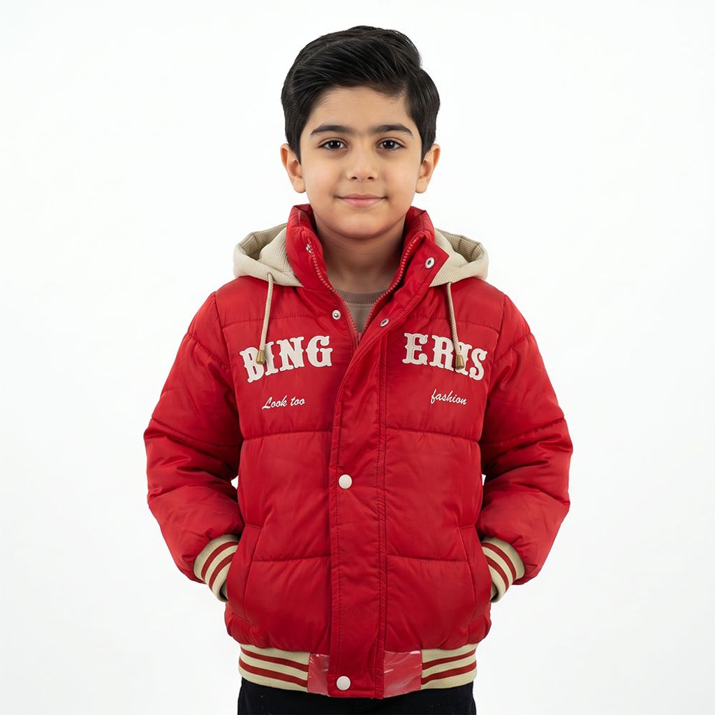 خرید اینترنتی قیمت کاپشن سیلیکونی پسرانه BING قرمز کد 11905