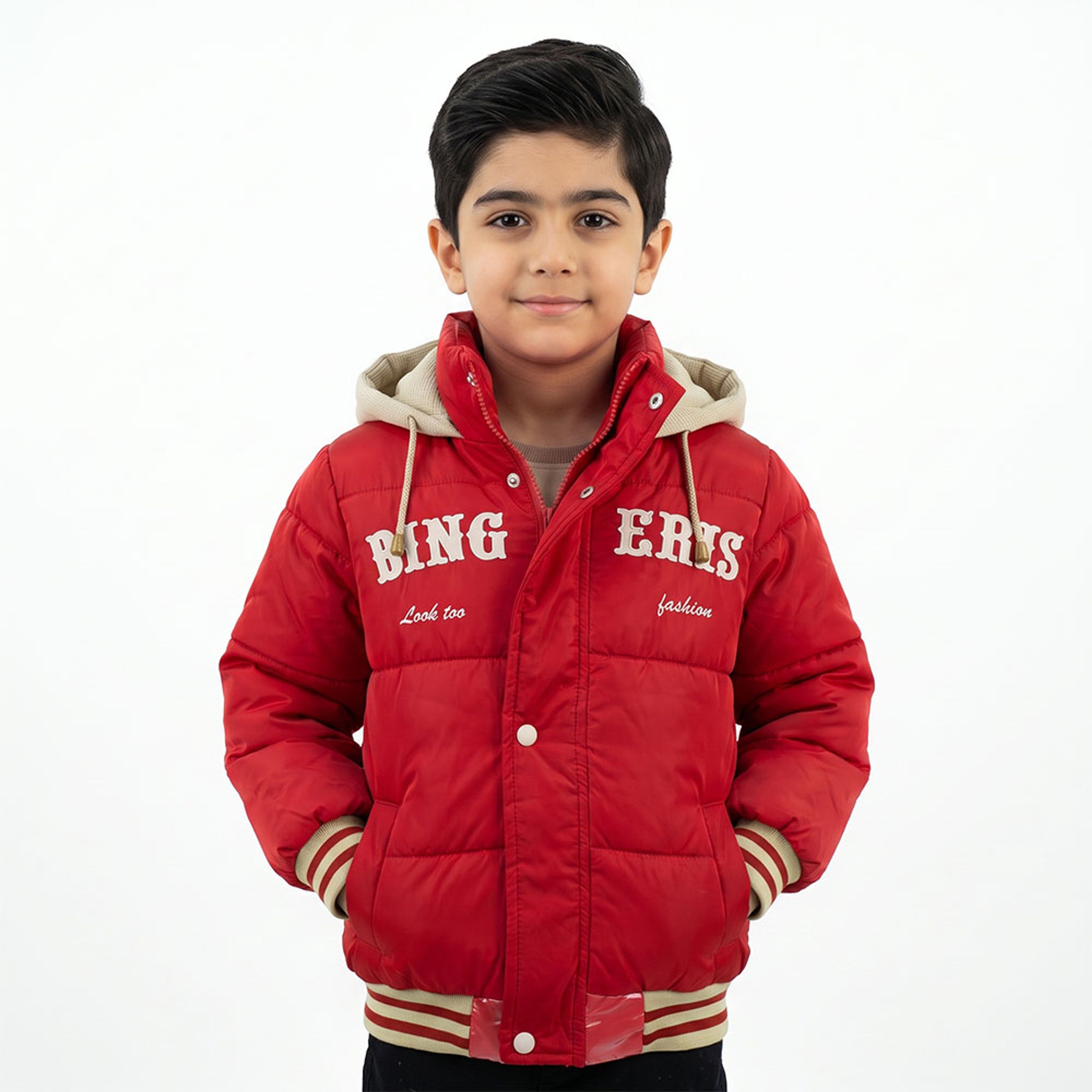 خرید اینترنتی قیمت کاپشن سیلیکونی پسرانه BING قرمز کد 11905