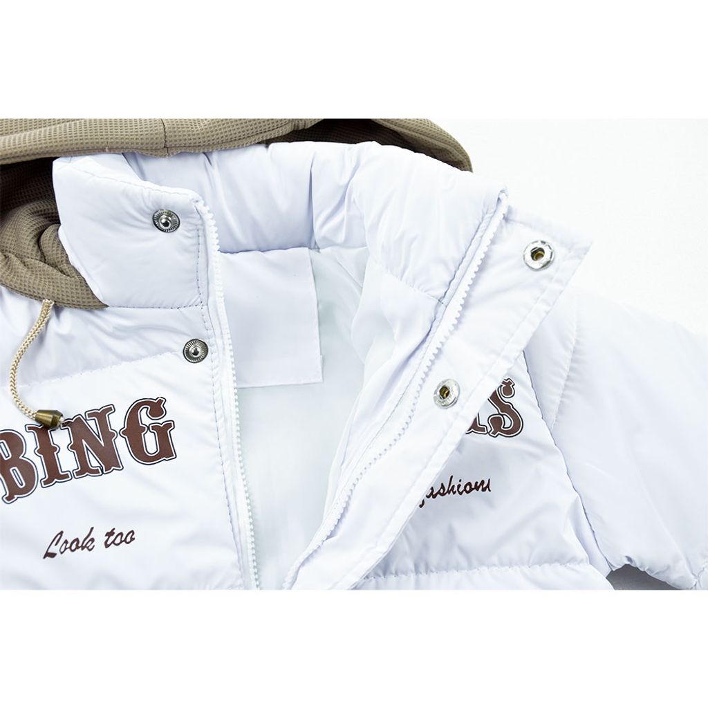 خرید اینترنتی قیمت کاپشن سیلیکونی پسرانه BING سفید کد 11905
