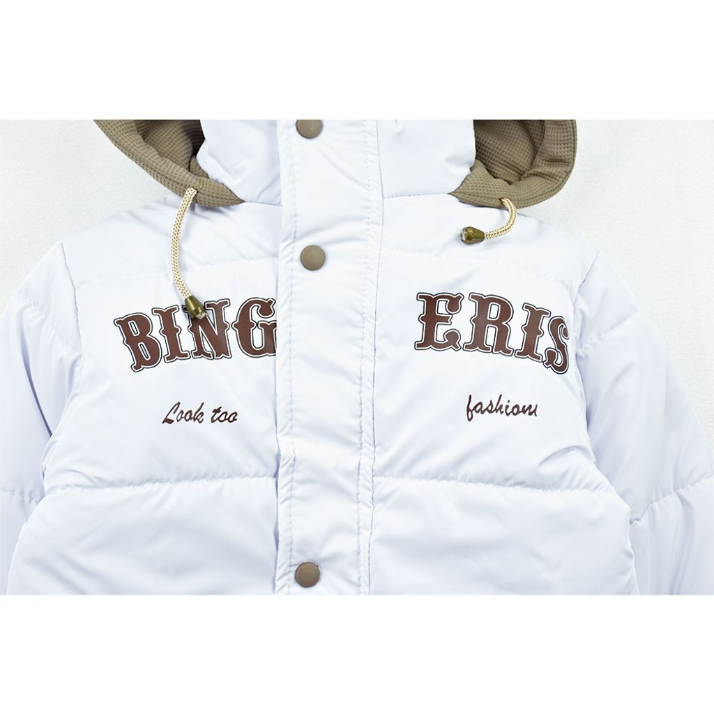 خرید اینترنتی قیمت کاپشن سیلیکونی پسرانه BING سفید کد 11905