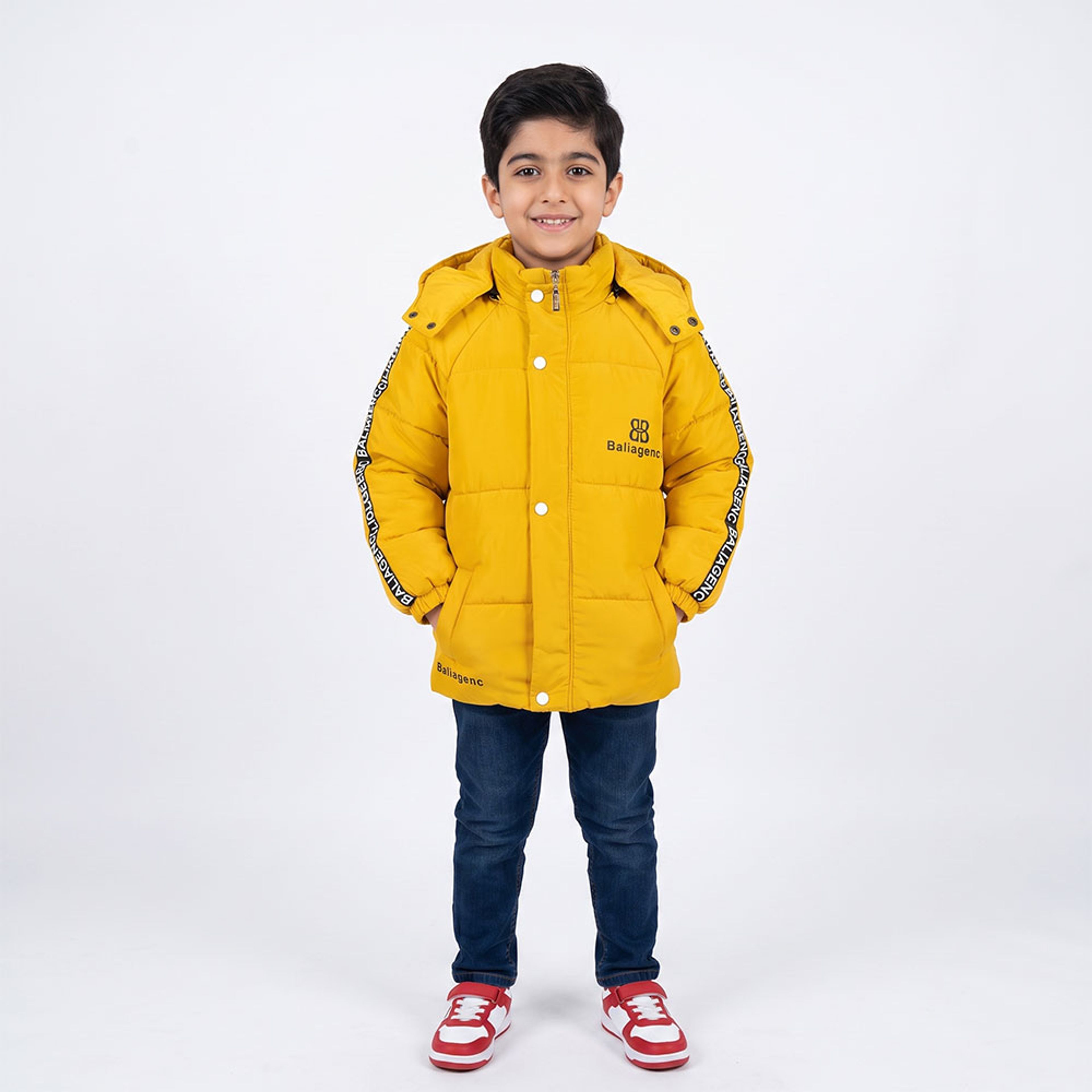 خرید اینترنتی قیمت کاپشن پسرانه بالینسیاگا زرد کد 11899