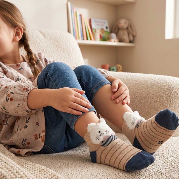 جوراب دخترانه راه راه کد 9682