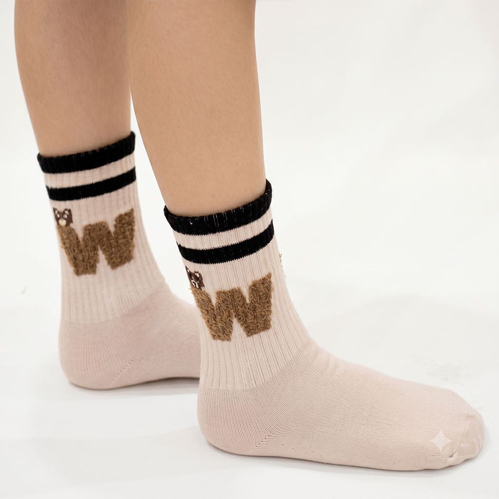 خرید اینترنتی قیمت جوراب بچه گانه ساق بلند کرم W کد 10909