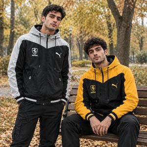 فروش اینترنتی کاپشن مشکی زرد مردانه مدل Ferrari
