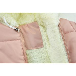 خرید اینترنتی قیمت کاپشن دخترانه تدی کلاه خز گلبهی کد 11902