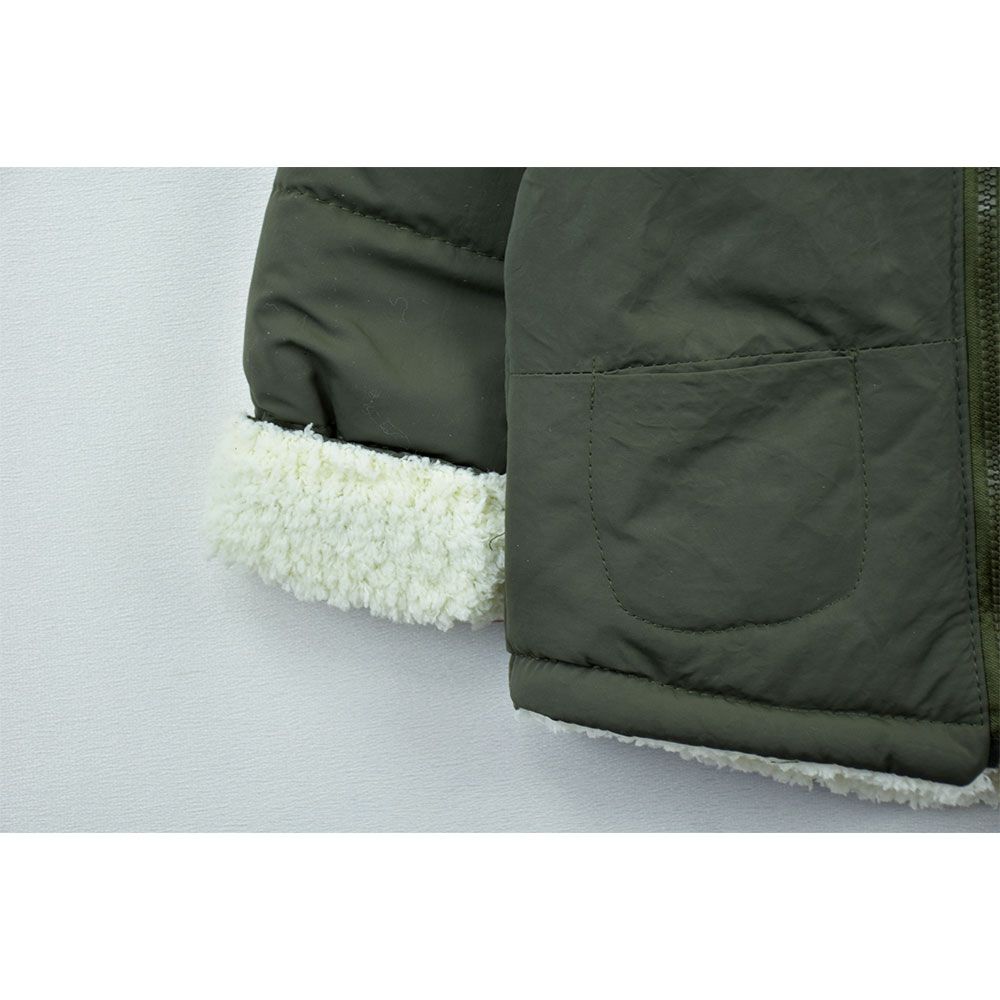 خرید اینترنتی قیمت کاپشن بچه گانه تدی کلاه خز یشمی کد 11902