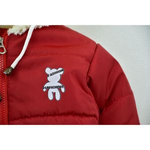 خرید اینترنتی قیمت کاپشن بچه گانه تدی کلاه خز قرمز کد 11902