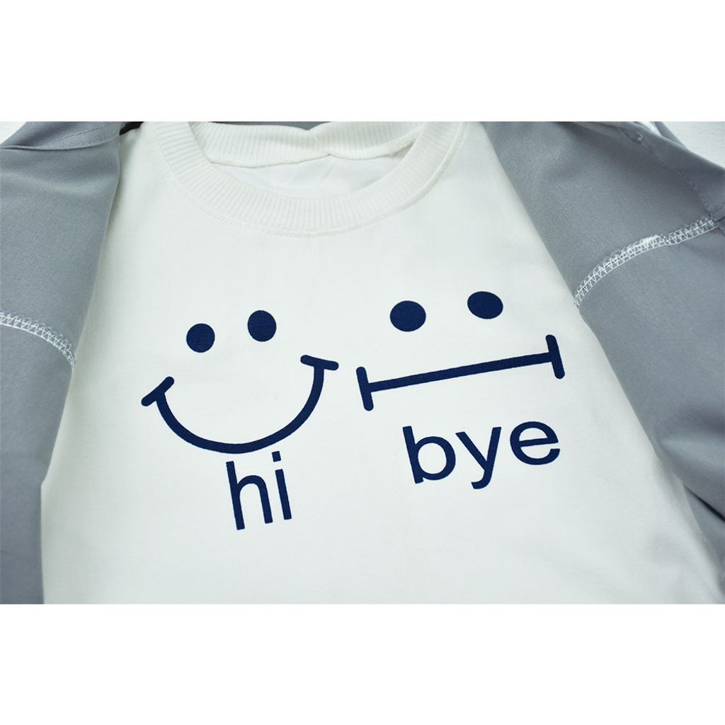 خرید اینترنتی قیمت ست کت شلوار و تیشرت HI BYE دخترانه طوسی کد 7562
