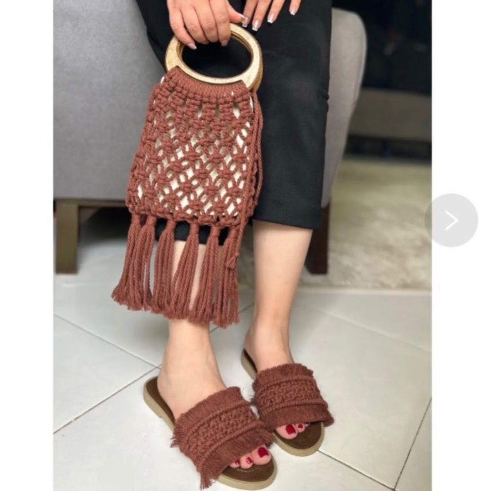 خرید انلاین کیف و صندل مکرومه