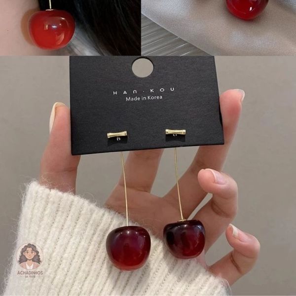 گوشواره استیل طرح گیلاس زنانه