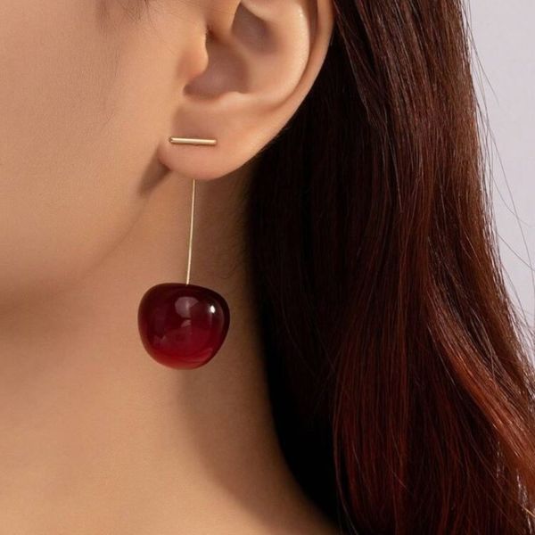 گوشواره استیل طرح گیلاس زنانه