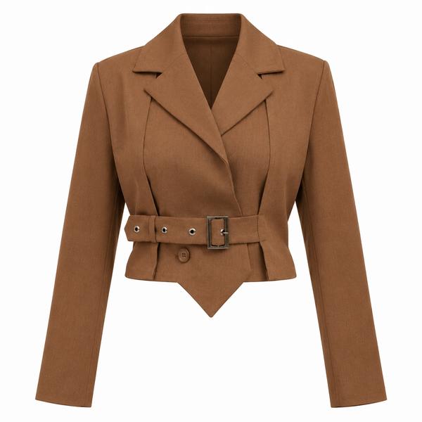 کت کراپ یقه انگلیسی طرح جلیقه کد 1075
