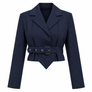 خرید اینترنتی قیمت کت کراپ یقه انگلیسی طرح جلیقه کد 1075