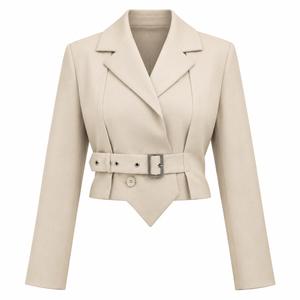 خرید اینترنتی قیمت کت کراپ یقه انگلیسی طرح جلیقه کد 1075
