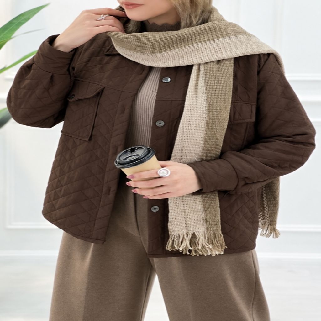 خرید اینترنتی قیمت کت زنانه مدل سوین یقه مردانه جنس فریال