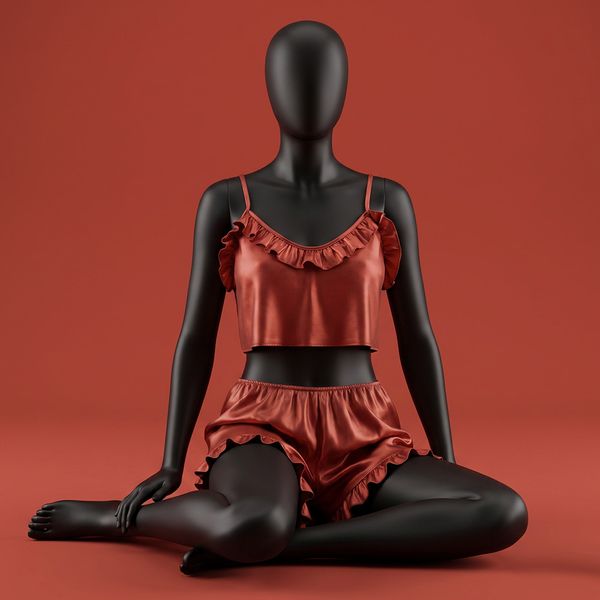 تاپ شورتک زنانه ساتن چین دار کد 11797