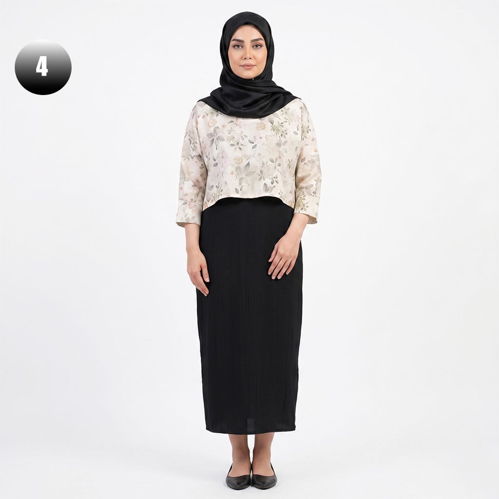 خرید اینترنتی قیمت ست کراپ و سارافون زنانه طرح دار کد 11768