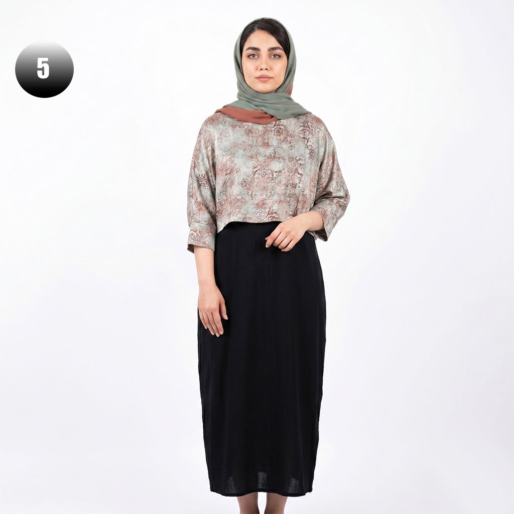 خرید اینترنتی قیمت ست کراپ و سارافون زنانه طرح دار کد 11768