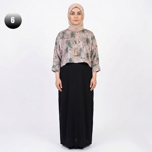 خرید اینترنتی قیمت ست کراپ و سارافون زنانه طرح دار کد 11768