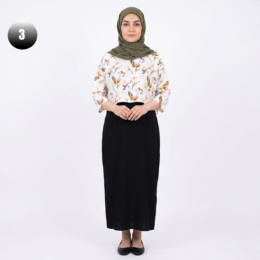 خرید اینترنتی قیمت ست کراپ و سارافون زنانه طرح دار کد 11768