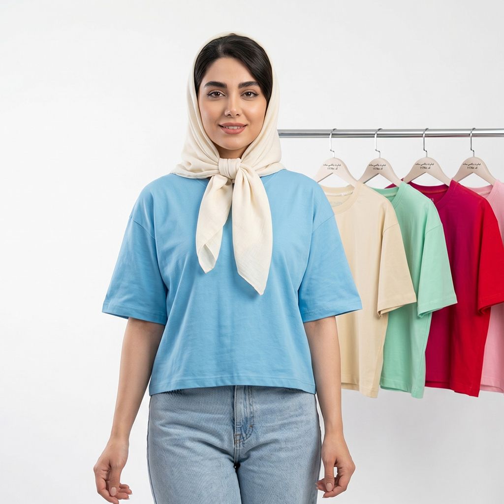 خرید اینترنتی قیمت تیشرت باکسی زنانه ساده کد 11763