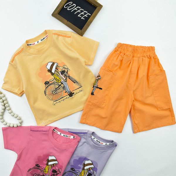 ست تیشرت و شلوارک دخترانه دوچرخه کد 11674