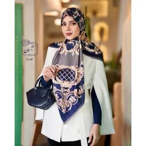 خرید اینترنتی قیمت روسری ساتن ابریشم طرح رزیتا قواره 140 دور دوخت ایستایی عالی